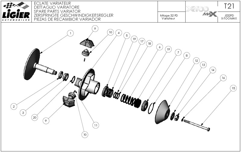 21.Variator (exploded view)T21