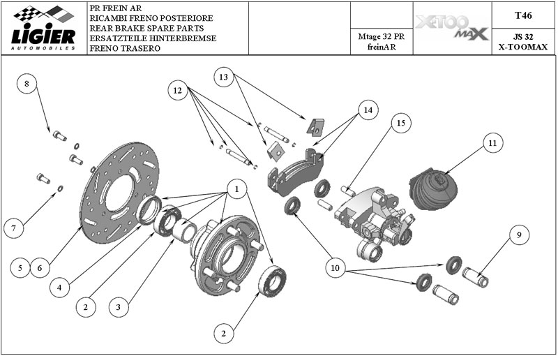 46.Rear brake spare parts T46
