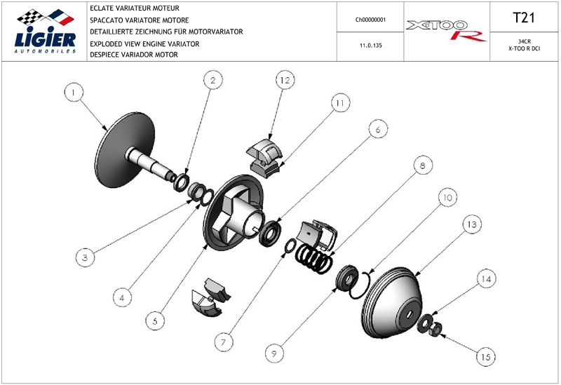 21.Variator(exploded view)T21