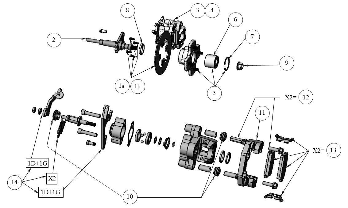 D007 - Rear brake hub (chnr 6489)