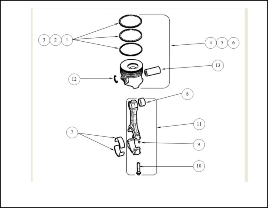 G008 - Piston, connecting rod (chnr 6489)