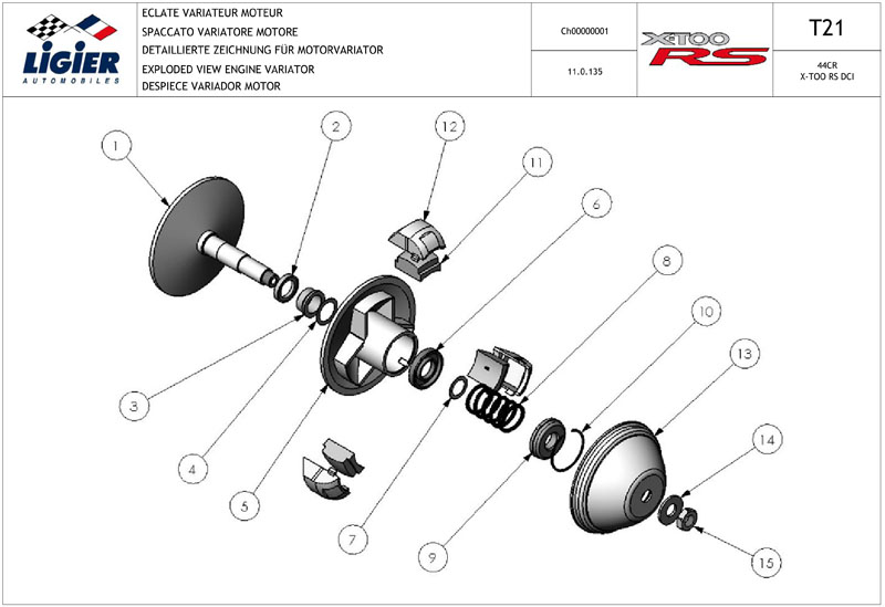 21.Variator (exploded view)T21