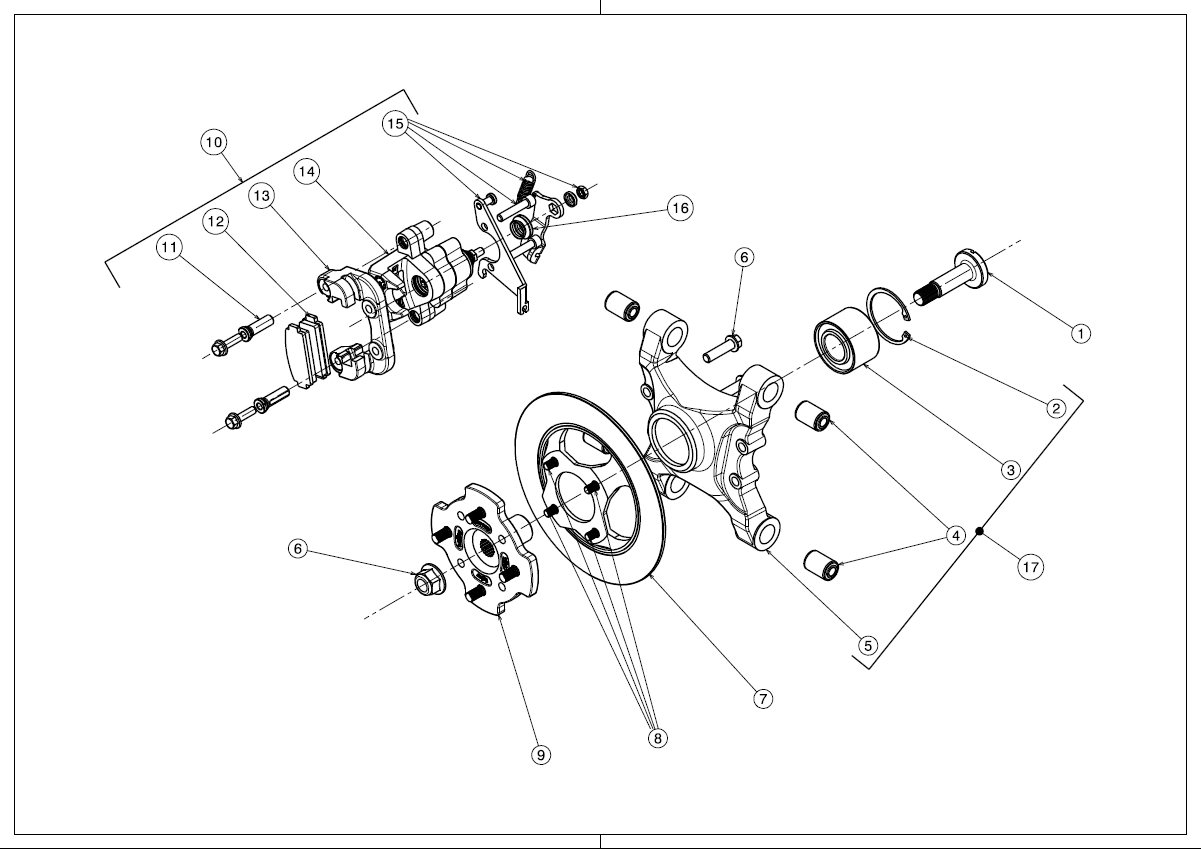 11 - Rear hub -  brakes