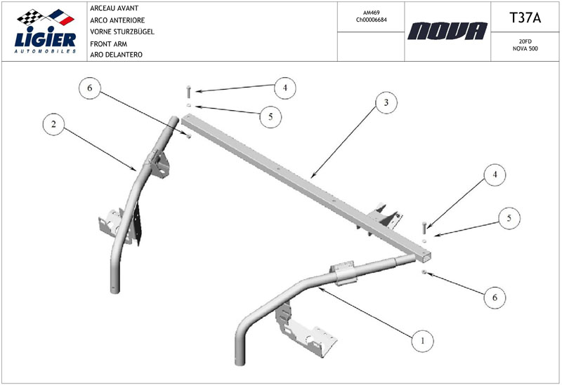 37A.Front frame Arm T37A(ch6684)