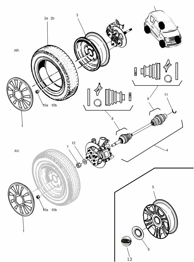 B010 - Wheels and driveshafts