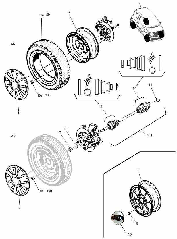 B009 - Wheels and driveshafts