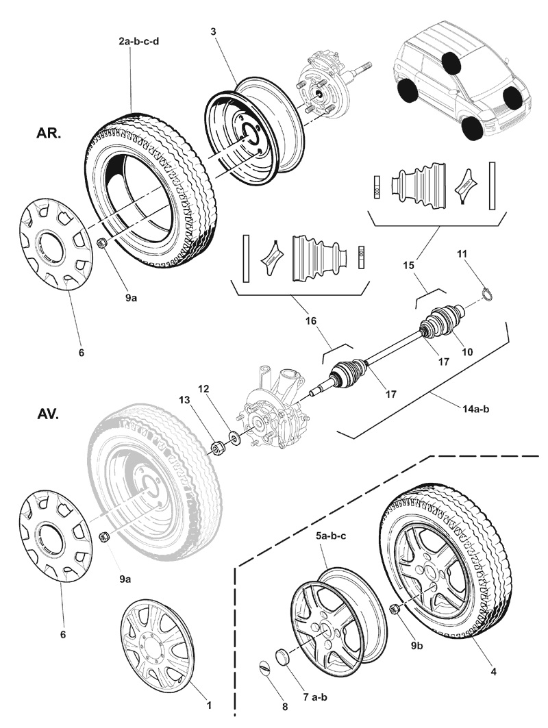B010 - Wheels-drive shafts
