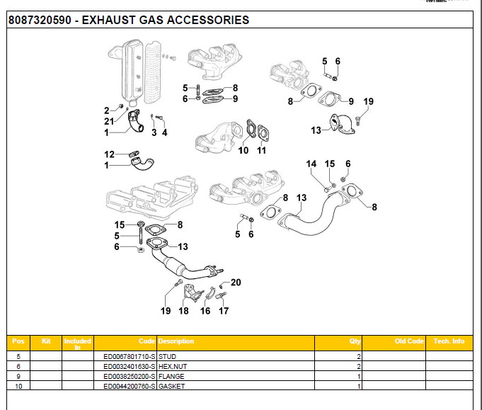 EXHAUST GAS ACCESORIES